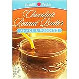 Healthwise - Chocolate Peanut Butter High Protein Pudding/Shake Mix for Any Diet - 15 Grams of Protein - 118 Calories - Hunge