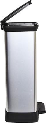 Curver Metal Effect 70% Recycled Kitchen Pedal Bin 50 L Silver view 2
