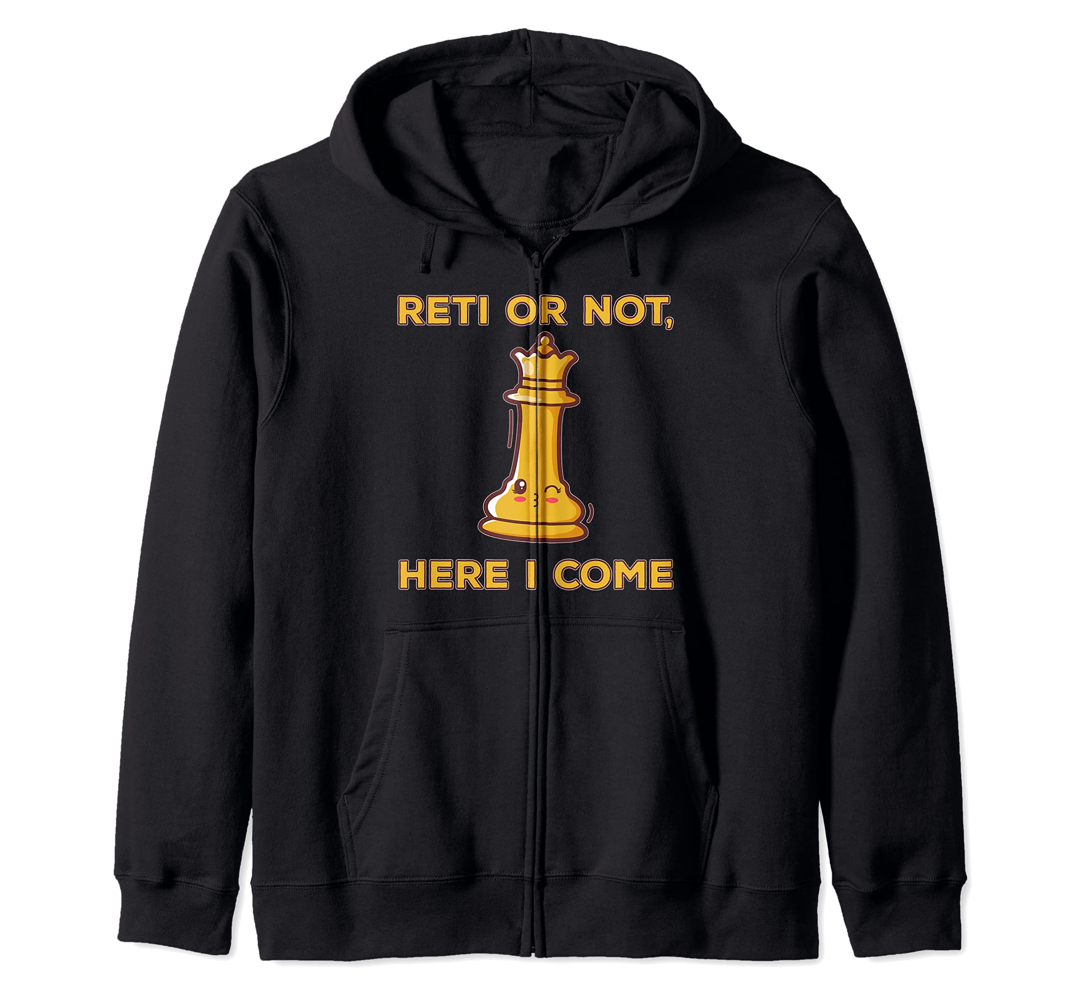 Kawaii cute chess pieces design for chess players Quote Pun Zip Hoodie