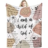 Christian Gifts for Women Inspirational Bible Verse Blanket Religious Scripture Prayer Faith Throw Blanket Soft Flannel Healing Blanket 50"X40"