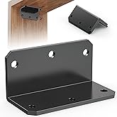 Wuno Shop 2"x4" L Drackets Heavy Duty, 90 Degree Angle Iron Brackets with Holes, Galvanized Corner Brace, Right Angle Bracket for Wood Furniture, Raised Garden Bed Corner Brackets-Black-2 pcs