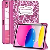 OKP Case for iPad 11th Generation 11'' (A16) 2025, for 10.9'' iPad 10th Gen 2022, Slim Lightweight i Pad 11/10 th Gen Cover with Trifold Stand, Auto Wake/Sleep, Clear Back Shell, Composition Book Pink