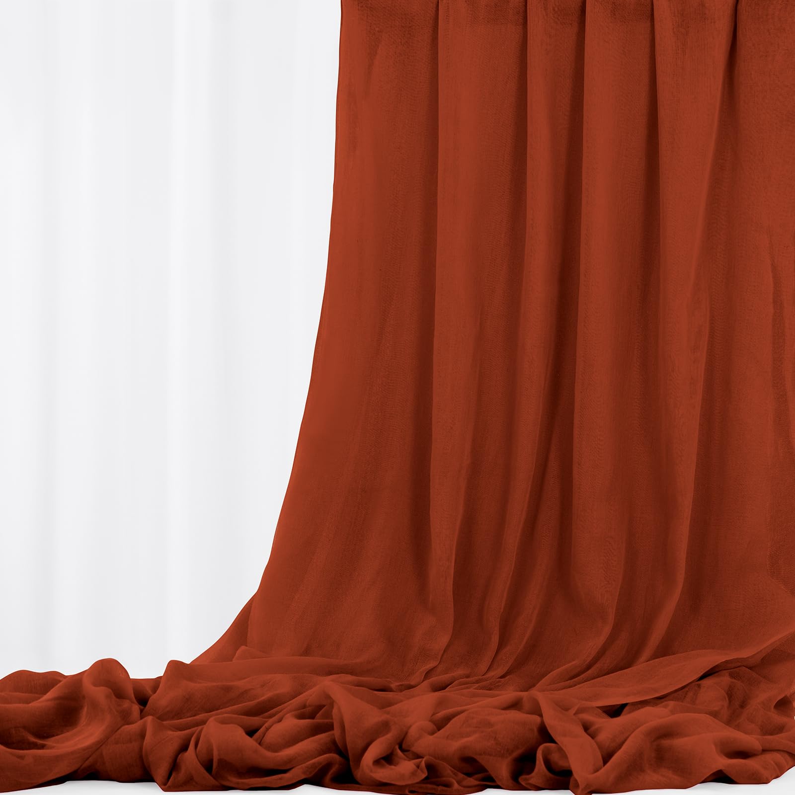 Terracotta Wedding Gauze Cheesecloth Fabric, 9.2M x 90cm Cheesecloth Arch Draping Ceiling Drape Table Runner, Rust DIY Cheesecloth for Chair Sash Napkins Drape Wedding Decoration