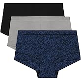 Maidenform Women's Underwear Boy Shorts Pack, 3-Pack, Microfiber Boy short Underwear Women Pack, Coverage Panties for Women