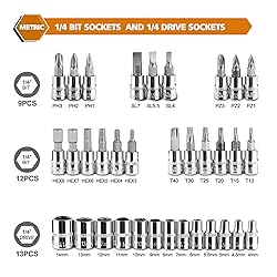 Egofine 46 Pieces 1/4 inch Drive Socket Ratchet