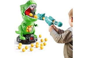 KIZONLY Movable Dinosaur Shooting Toys for Kids 3 4 5 6 7 8 Years, Tyrannosaurus Movable Shooting Mark Toy with Pterosaur Air
