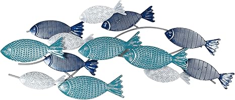 Happydko Deco Murale Mer Banc De Poissons Camaieu De Bleu L 75 Cm Amazon Fr Cuisine Maison