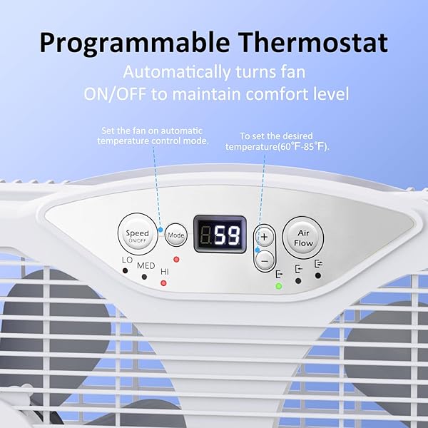 SHINIC TWIN WINDOW FAN, 9-INCH BLADES REVERSIBLE AIRFLOW, THERMOSTAT CONTROL, 3 SPEEDS, 23.8″-37″ EXPANDABLE WIDTH, WINDOW EXCHAUST FANS FOR HOME BEDROOM, ETL CERTIFIED