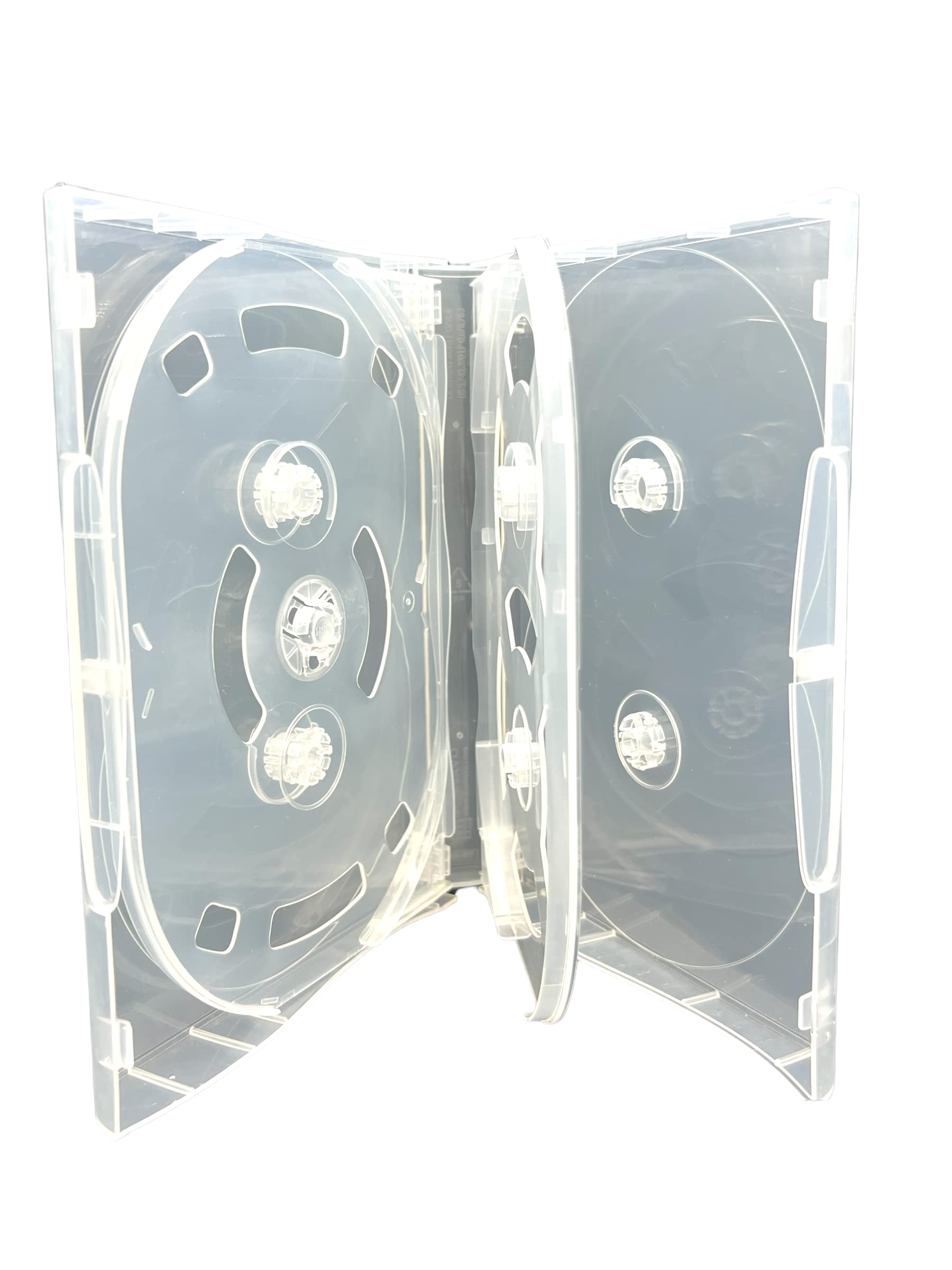 1 x 9 Disc Clear CD DVD Blu Ray Disc Case Scanavo Clear 32mm Thick - 9/ONE Overlap CD DVD Blu Ray Case To Hold 9 Discs