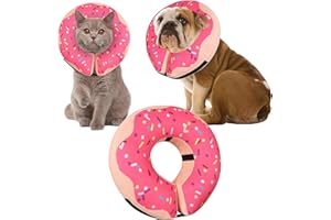 CNEO Inflatable Dog Cone Collar for Large Medium Small Dogs, Soft Adjustable Recovery Cone Collar for Dogs Cats,Dog Neck Donut Dog Cone,Dog Cone Alternative After Surgery(Pink,X-Large