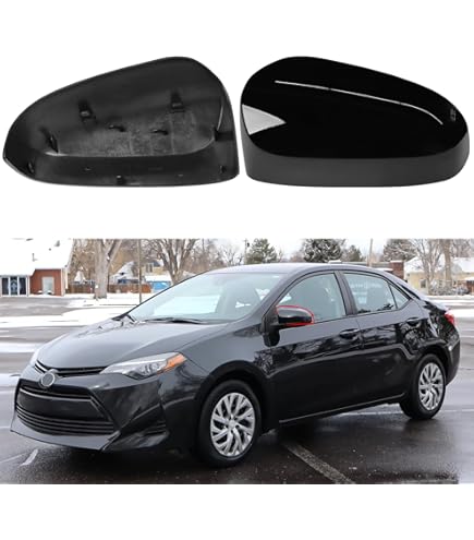 TOTMOX Coque Rétroviseur Porte Gauche Droite - Compatible Toyota Corolla 2019-2020 Noir Brillant