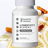 Eternal Life Laboratory Longevity Blend #3 - Resveratrol 98% with Fisetin Pterostilbene Spermidine, Anti Aging, Oxidative Stress Reducer, Antioxidant Supplement, AMPK Activator