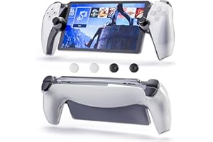 FUNDIARY Protective Cover for PlayStation Portal Remote Player, Anti-Scratch Hard Case and Non-Slip Thumb Grip Caps Accessories Bundle