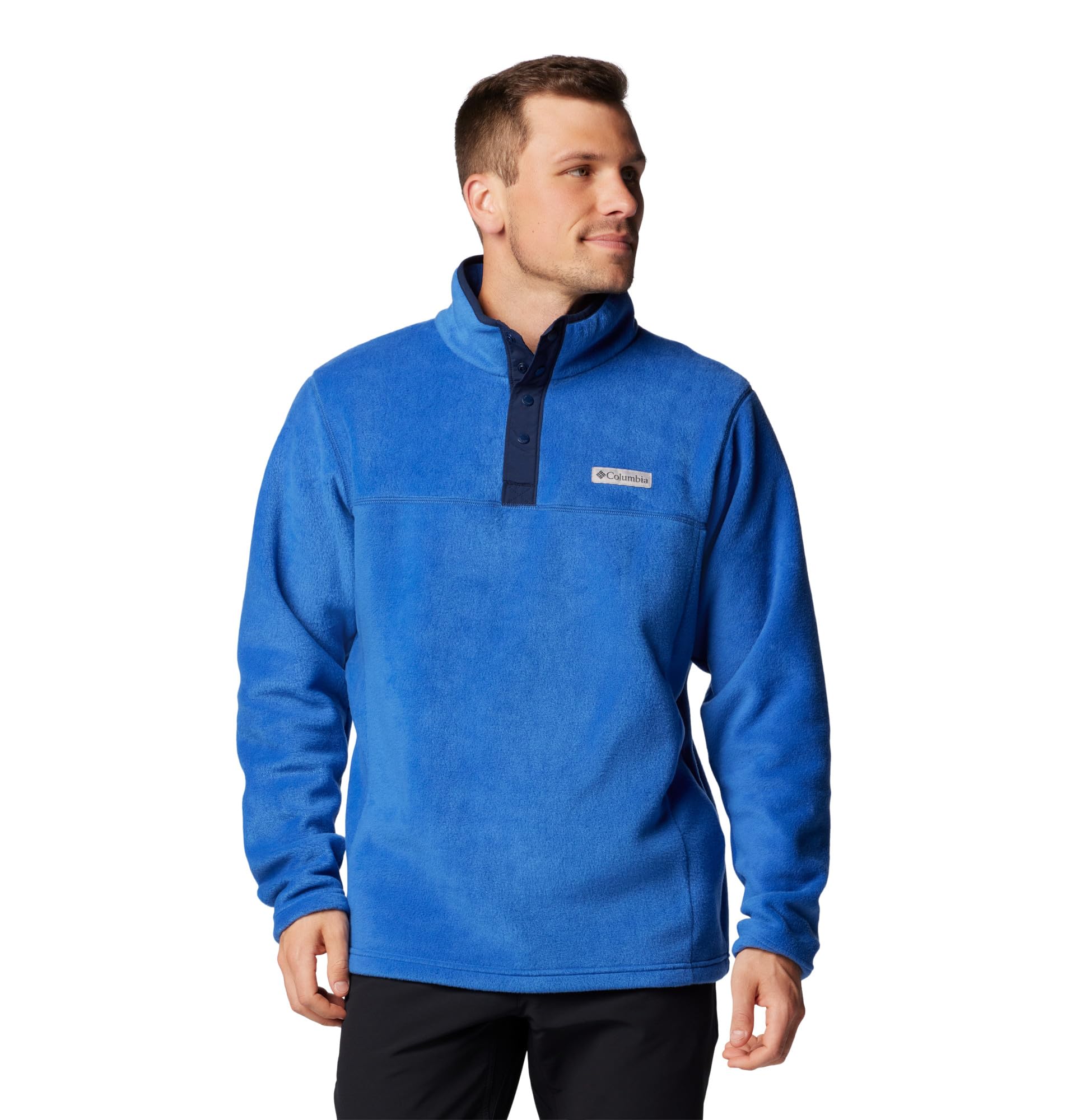 Columbia Men's Steens Mountain Half Snap Fleece Jacket, Mountain Blue/Collegiate Navy, 3X Image