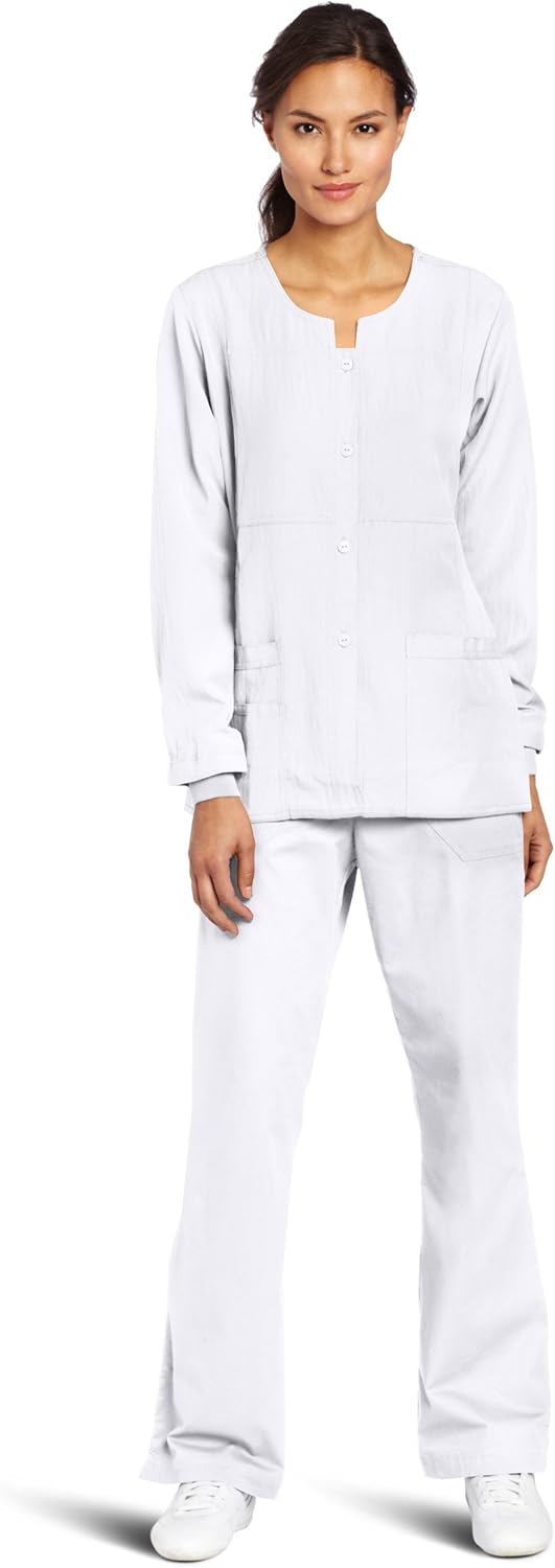 WonderWink Women's Scrubs Four Way Stretch Sporty Snap Jacket: Medical Scrubs Jackets: Clothing