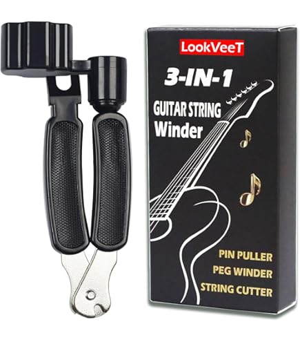 Gitaar String Winder Cutter en Bridge Pin Puller, Gitaar Reparatie Tool Functioneel 3 in 1 (zwart Gitaar String Winder Cutter en Bridge Pin Puller, Gitaar Reparatie Tool Functioneel 3 in 1 (zwart