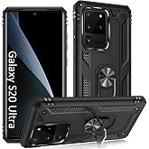 ADDIT S20 Ultra Case, Phone Case for Samsung Galaxy S20 Ultra Case,with Kickstand Ring,Adjustable Stand,Military Grade,Heavy Duty Protection,Shockproof,Anti-Fingerprint,Support Magnet Car Mount,Black