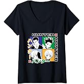 Womens Hunter X Hunter Grid Graphic V-Neck T-Shirt