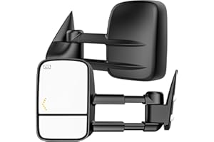 AUTOBULL Heated Tow Mirrors Compatible with 2003-2007 Chevy Silverado & GMC Sierra(2007 Classic) 1500 2500 3500 HD,Tahoe Suburban Avalanche Yukon, Arrow Turn Signal Light Towing Side Mirrors