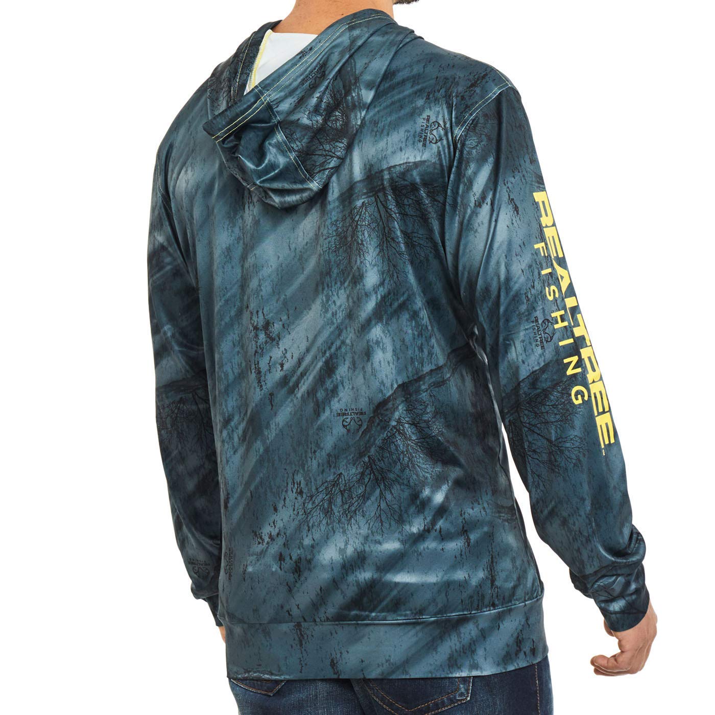 Realtree Fishing Camo Performance Hoodie Shirt Light Weight Quick