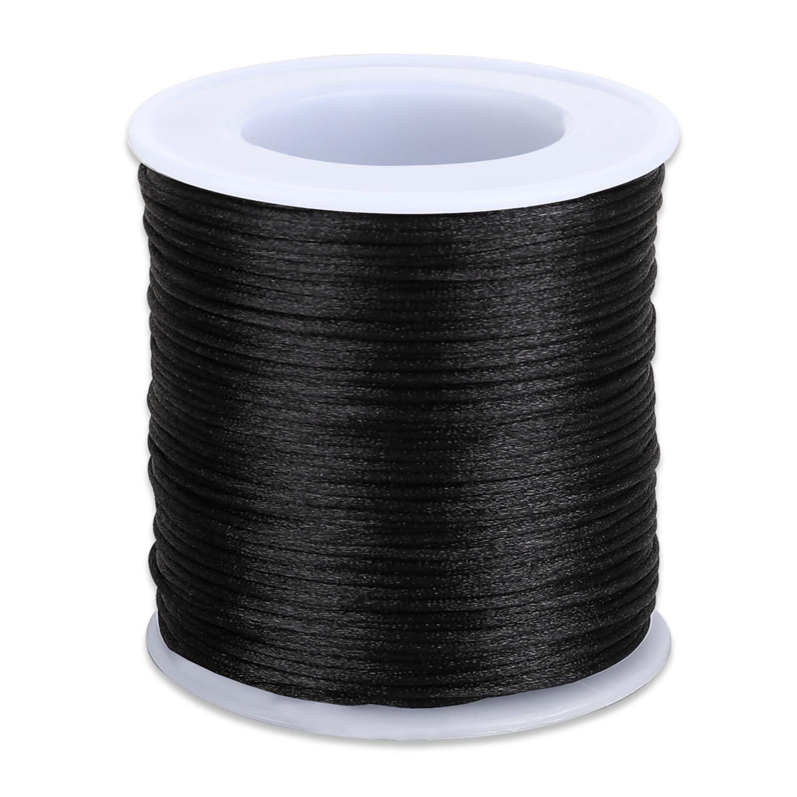 Photo 1 of 110 Yards 0.8mm Black Nylon String Nylon Thread Wind Chime String Nylon Cord Tarred Twine Outdoor Thin String for Waist Beading, Braided Bracelets, Necklaces, DIY Craft, Blinds, Jewelry Making
