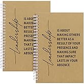 JOHSBYD Leadership Gifts Leader Hardcover 100 Pages Spiral Notebook 2 Pcs,Boss Appreciation Gift Retirement Journal,Thank You Gifts for Boss Leaders Supervisor Mentor Manager (Leadership is about)
