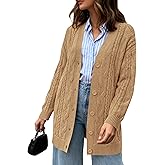 BTFBM Fall Fashion 2025 Chunky Cardigan Sweaters for Women Winter Open Front Cable Knit Button Long Cardigans Outerwear
