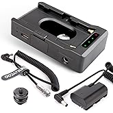 NP-F Battery Adapter Plate + BMPCC 4K and 6K DC Cable and LP-E6 Dummy Battery to Power Blackmagic Pocket Cinema Camera 4K/6K,