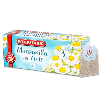 Gentle Digestive Tea for Sensitive Stomach, POMPADOUR Chamomile with Anise 2-in-1 Tea Gas and Bloating Herbal Tea Bags Caffeine Free Relaxing Blend