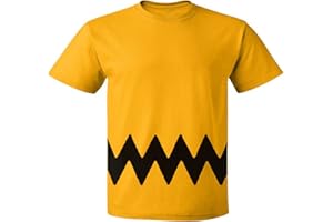 Custom Kingdom Mens Peanuts Charlie Brown Double-Sided Zig Zag Costume T-Shirt