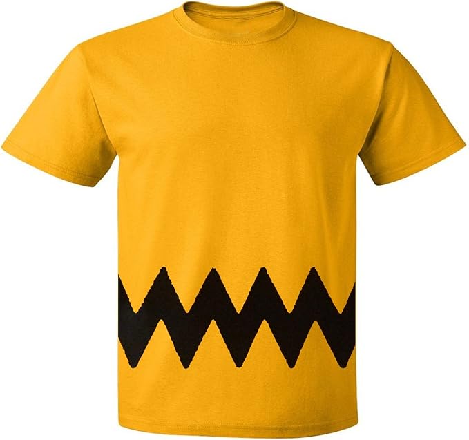 Amazon Co Jp Custom Kingdom メンズ ピーナッツ チャーリーブラウン 両面ジグザグ コスチュームtシャツ Us サイズ Small カラー イエロー 服 ファッション小物