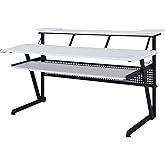 Acme Saida Rectangular Music Desk with Headphone Holders in White