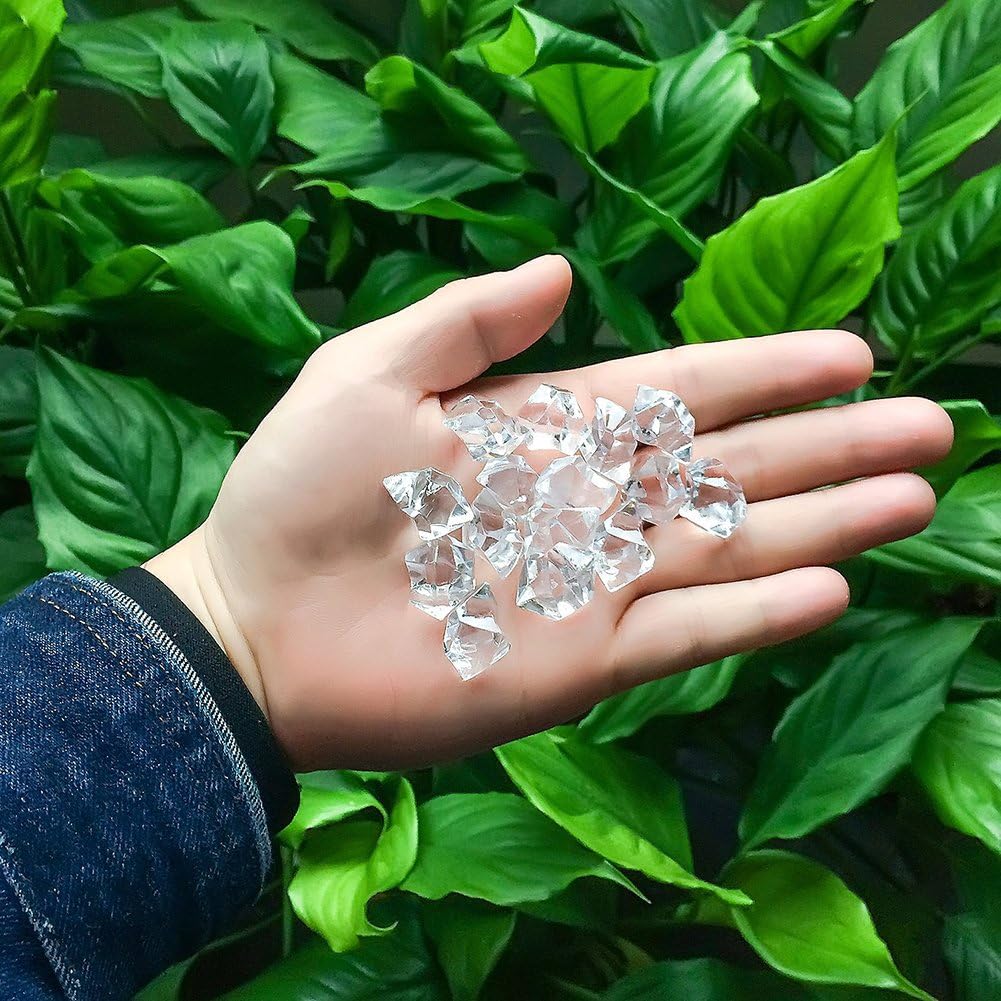 VGOODALL Clear Fake Crushed Ice Rocks, 150PCS Acrylic Clear Ice Rock Diamond Crystals for Home Decoration Wedding Display Vase Fillers - Image 5