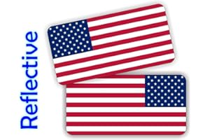 JAY GRAPHICS (Pair) REFLECTIVE American Flags Hard Hat Stickers | Flag Motorcycle Helmet Decals | Vinyl Labels Toolbox Lunchbox Old Glory Laptop Notebook Patriotic