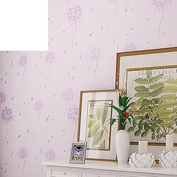 Landliche Vlies Tapeten 3d Solide Romantische Tapete Rosa Kinder Zimmer Tapete Wohnzimmer Schlafzimmer Lowenzahn Tapete D Amazon De Baumarkt