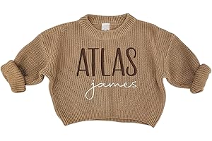 Personalized Baby Sweater with Name Custom Sweater for Newborn Boy Girl Embroidered Gift for Baby Shower Birthday Christmas