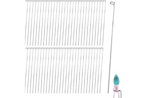 Fukaisu 60pcs Christmas Light Stakes, 0.12 x 12 Inch Universal Metal Xmas Yard Stakes for Outdoor Light String Holiday Ground