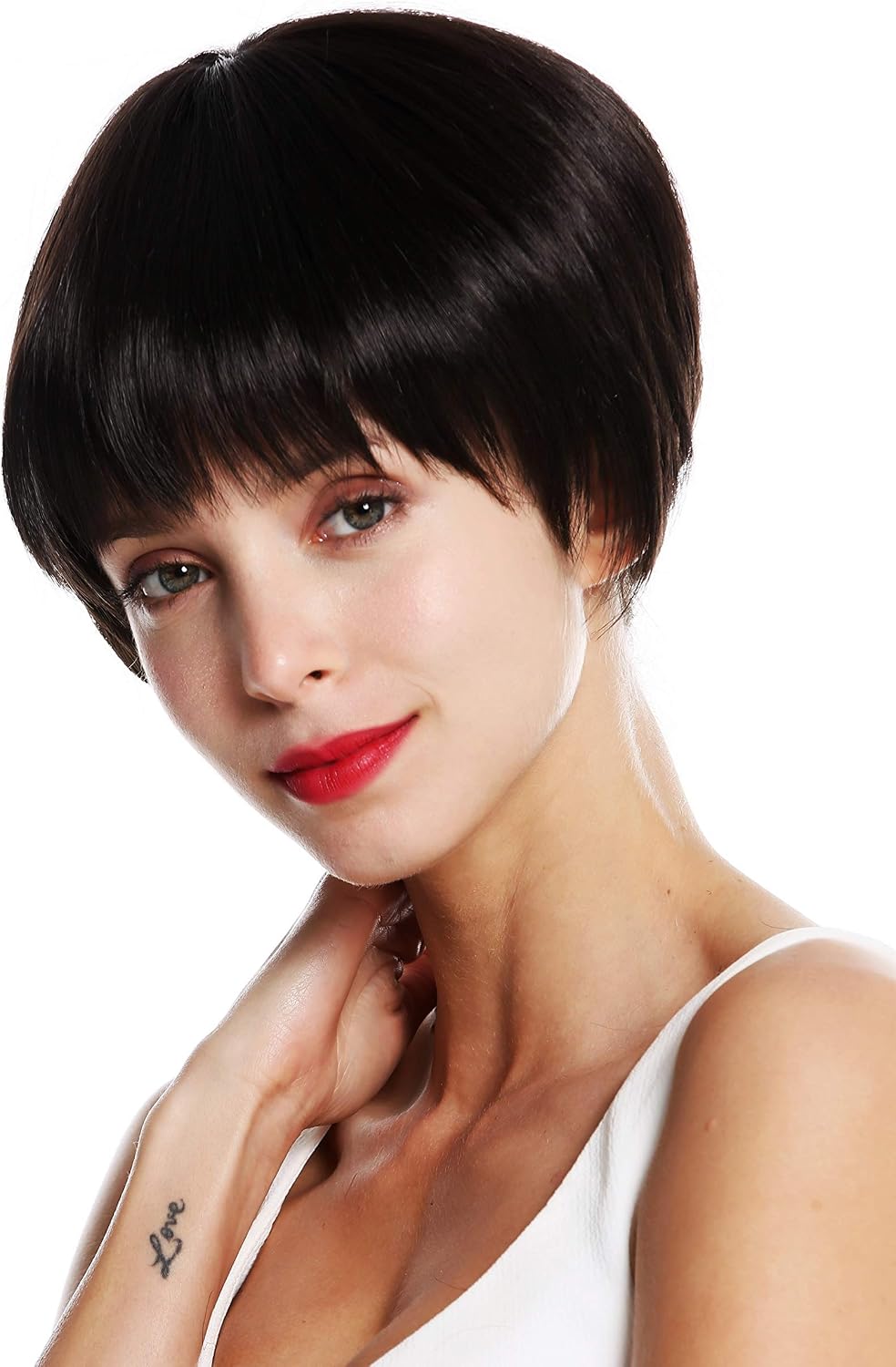 WIG ME UP - VK-53-4 quality women's wig short sleek pageboy cut dark brown, Dark brown (4), Length: approx. 20 cm - Image 4