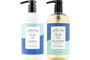 TUBBY TODD Hair Duo - Baby Shampoo and Conditioner Set - Gentle & Moisturizing Hair Care - Hypoallergenic, Non-Irritating - For Newborns, Toddlers & Kids - 25 Fl Oz & 24.3 Fl Oz - Lavender Rosemary
