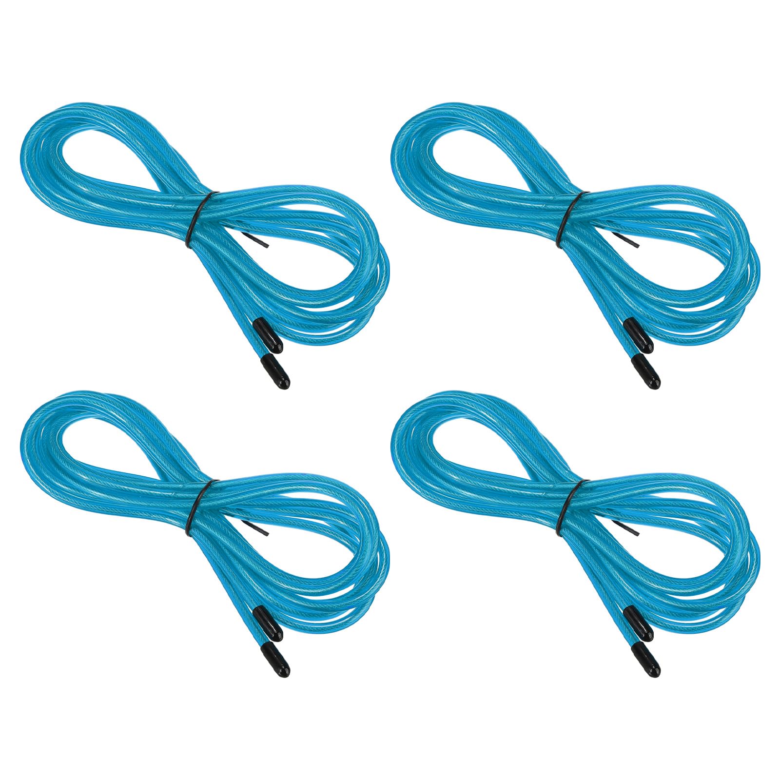 PATIKIL 10Ft Speed Jump Rope Replacement Cable, 4 Pack 4.5mm Professional Skipping Rope Replacement for High-Speed Jump Ropes, Blue