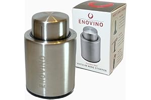 ENOVINO Vacuum Wine Stopper, 3-in-1Vacuum Pump, Stopper & Date of Opening Reminder, Stainless Steel
