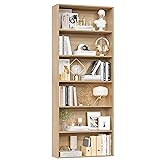 FOTOSOK 6-Tier Open Bookcase and