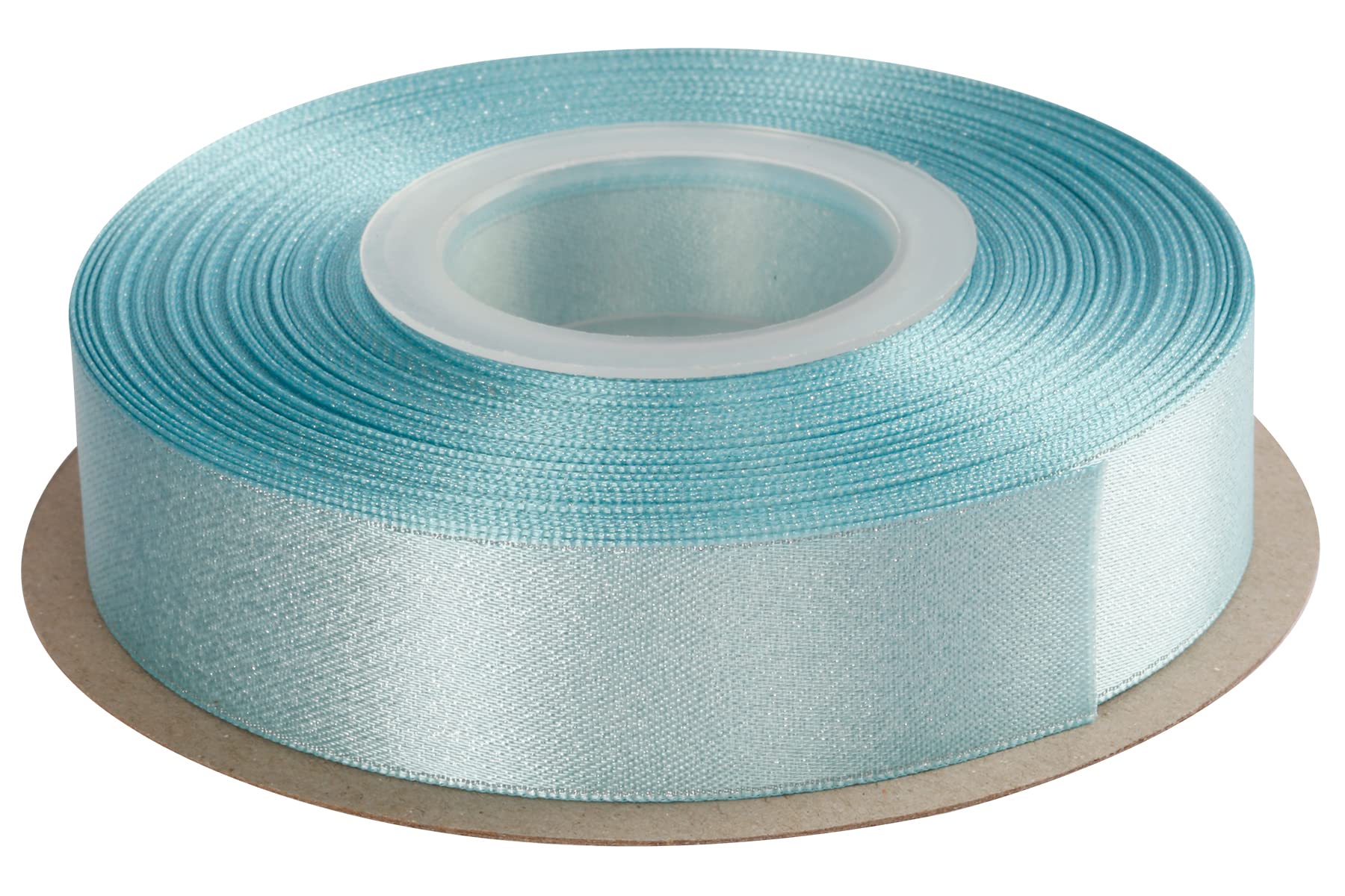 Joycrosso Ocean Blue Double Faced Glitter Ribbon, Luxury Silver Purl Ribbon, 22mm x 22 Meters, Great for Gift Wrapping Wedding Decoration Floral Arrangement