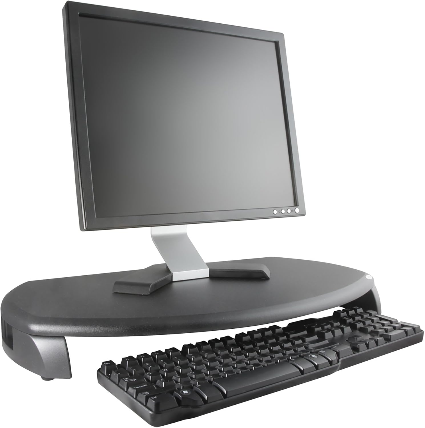 Kantek Monitor Stand/Keyboard Storage,23 x 131/4x3 Inches,Black