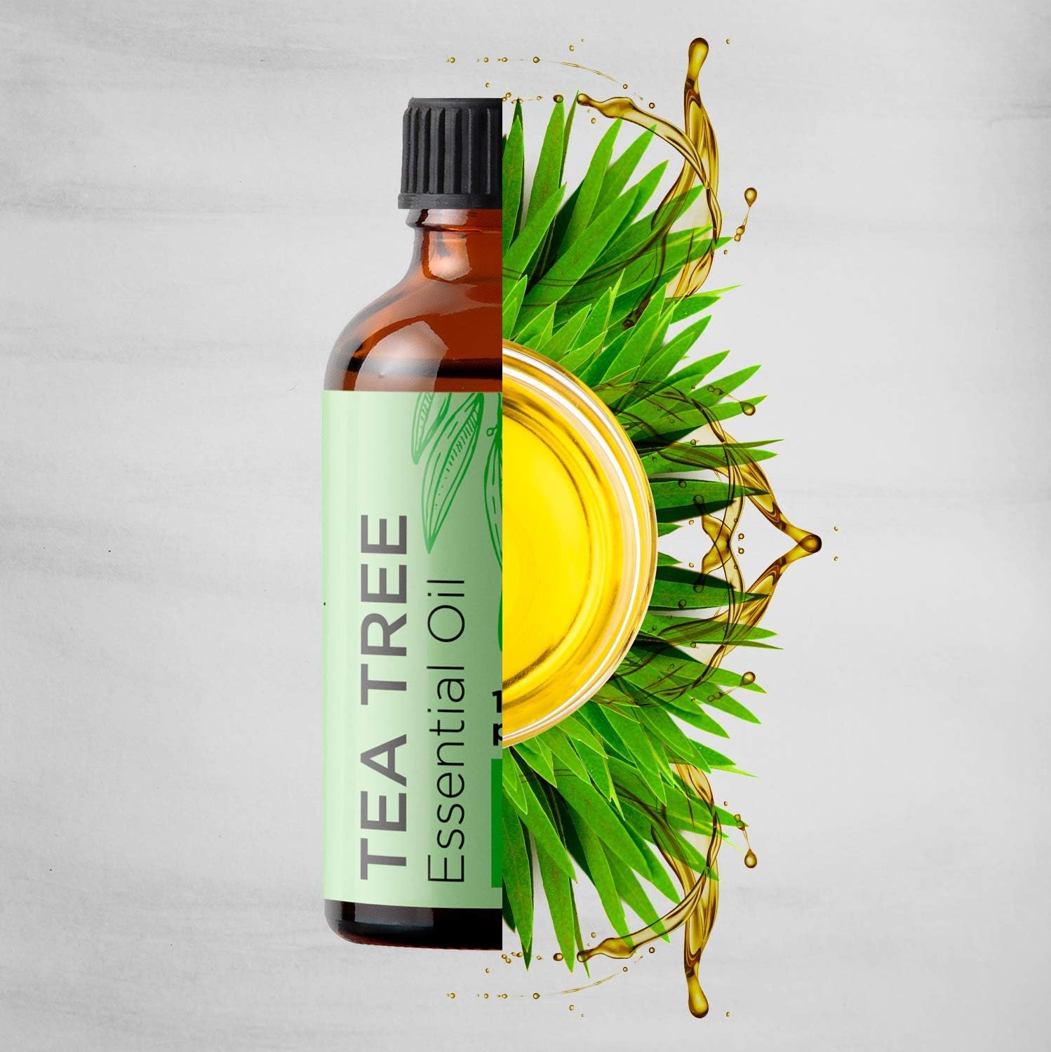 100% Tea Tree Oil Pure - Tea Tree Essential Oil for Skin Dry Scalp and Cuticle Oil for Nail Cleaner - 100% Pure Tea Tree Oil for Hair Skin and Nails Plus Cleansing Oil for Face - Packaging May Vary: Health & Personal Care