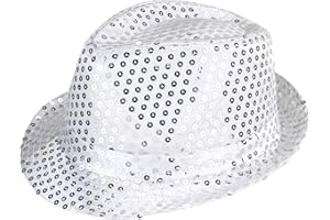 YeeHeen Sequins Fedora Hat for Boy Girls Western Jazz Dance Hat
