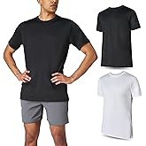 Men’s Athletic Short Sleeve Gym Workout T-Shirts 2 Pack Mens Dry Fit Tees Moisture Wicking Crew Neck Running T Shirt for Men