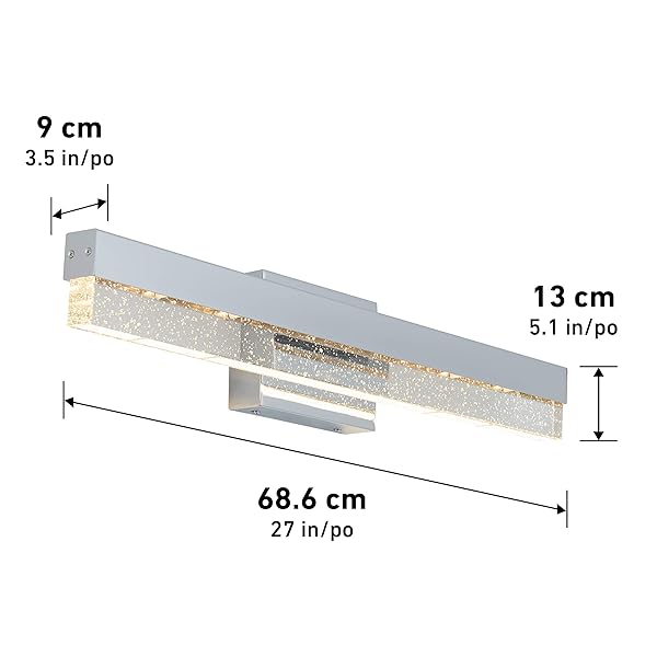ARTIKA BUBBLE BAR 23W INTEGRATED LED MODERN VANITY LIGHT FIXTURE, CHROME FINISH – IDEAL FOR BATHROOM LIGHTING -1300 LUMENS, 3000 KELVIN, NO BULB REQUIRED