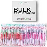 Avistar Bulk Toothbrushes Pack - 148 Individually Wrapped Toothbrushes Bulk for Travel, Hotels, Relief Missions, and Donations - Bulk Disposable Toothbrush Pack Adults and Kids
