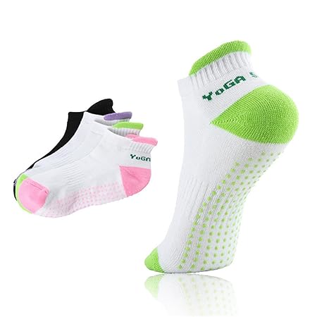SANIQUEEN.G 3 Paar Order 4 Paar Damen Yoga/Pilates Socken Antirutsch/Rutschschutz/Rutschfest Socken für Pilates, Yoga, Kampfs